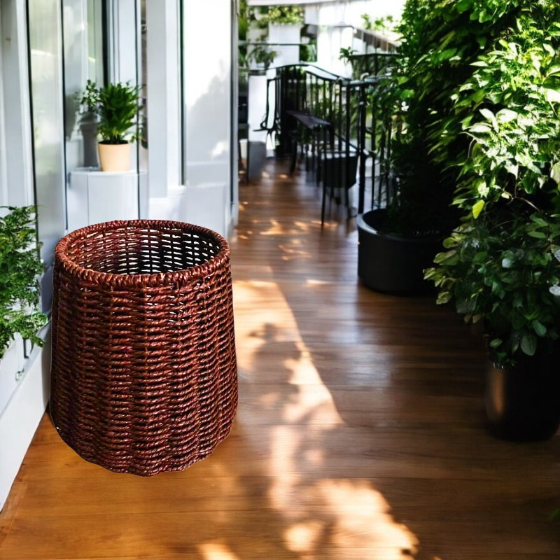 Handmade Twisted Jute Rope Planter in Brown