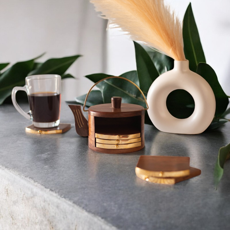 Coffee Tray (Set of 3) + Kettle Coaster (set of 6)
