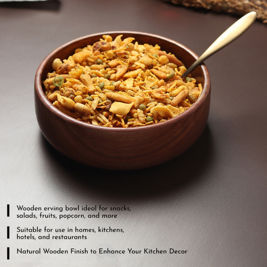 Round Serving Wooden Bowl (Set of Two)