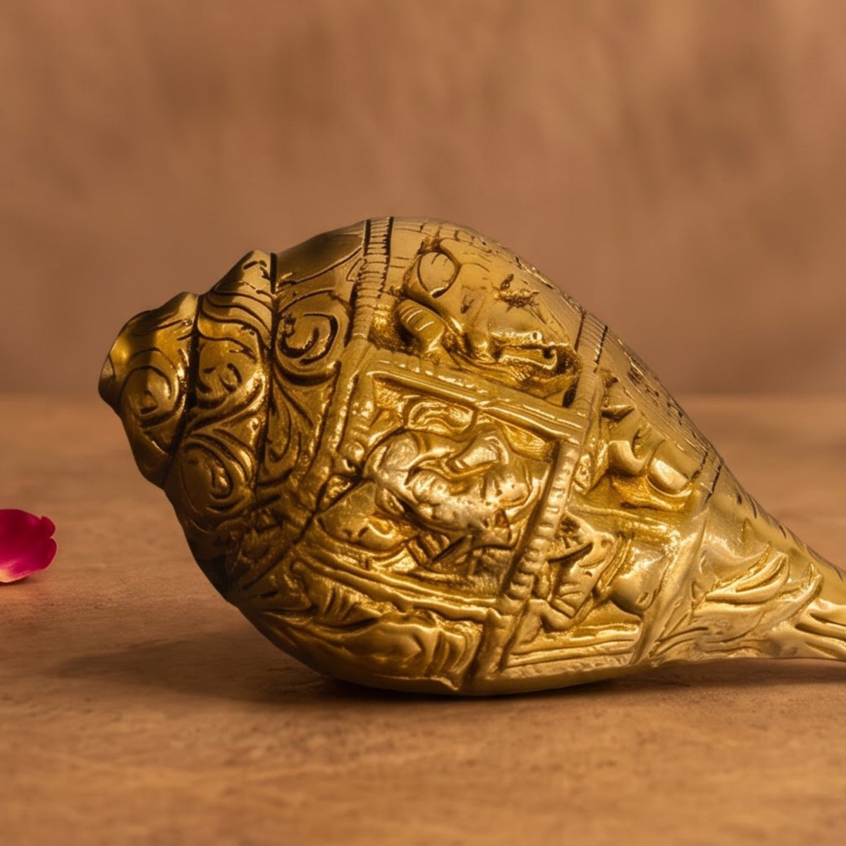 Divine Brass Shankh & Charan Paduka