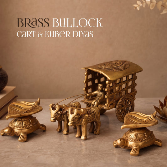 Brass Bullock Cart & Kuber Diyas