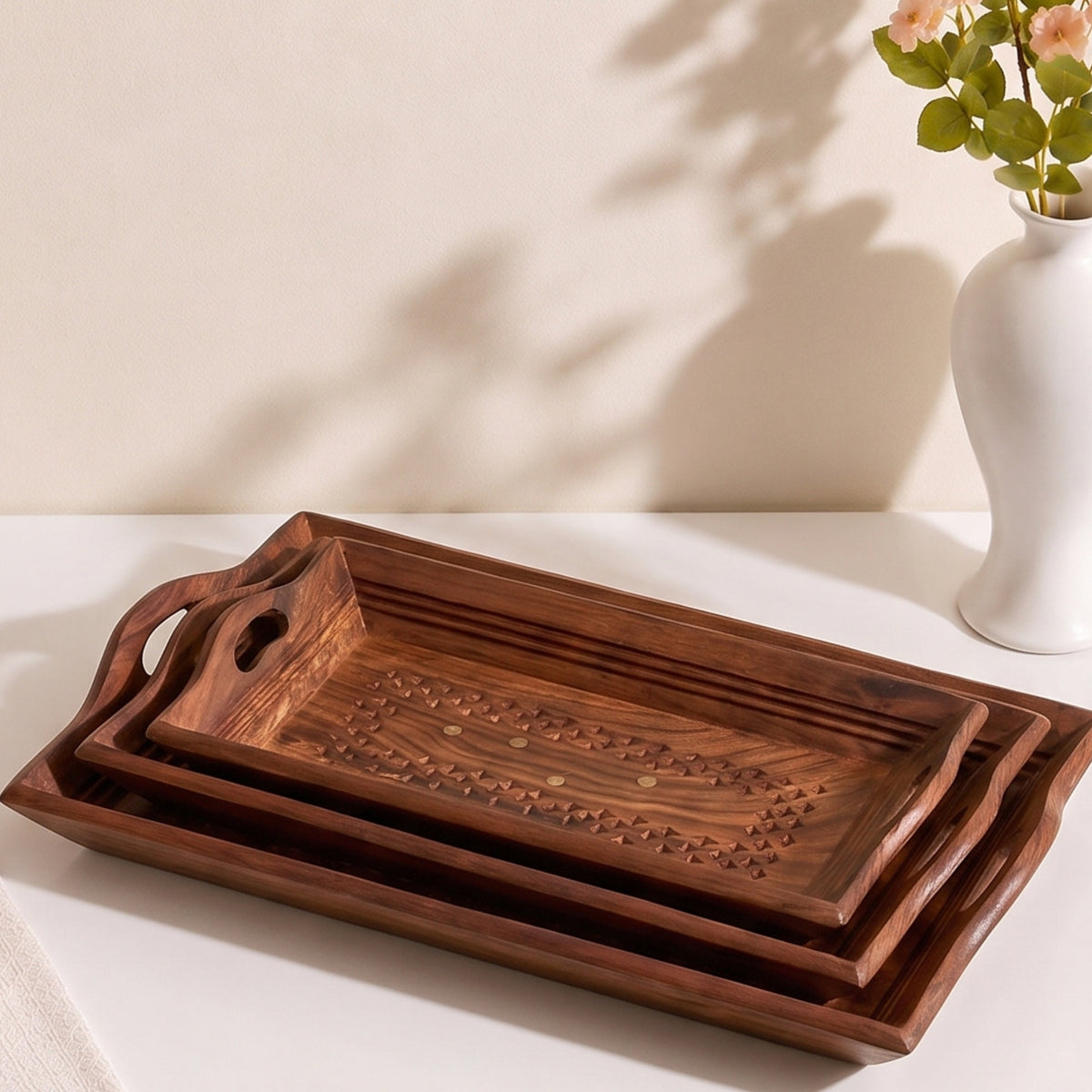 Coffee Tray Set (Set of 3) – handcrafted decor piece by Yura Designs