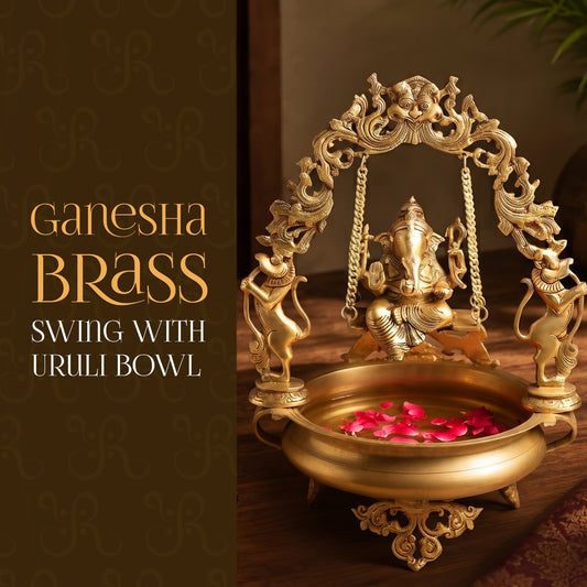 Ganesha Brass Swing with Uruli Bowl