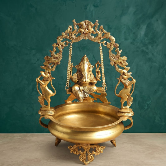 Ganesha Brass Swing with Uruli Bowl