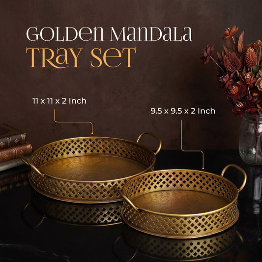 Golden Mandala Tray Set