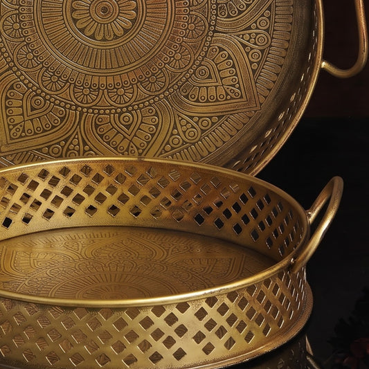Golden Mandala Tray Set