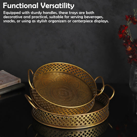 Golden Mandala Tray Set