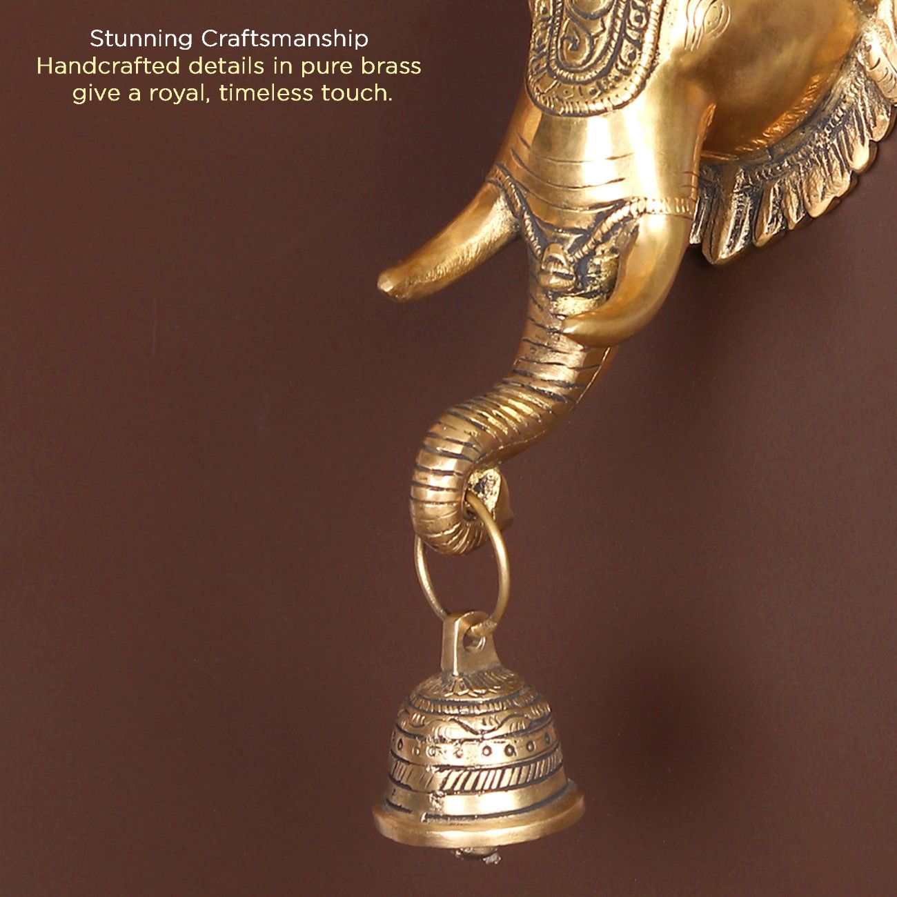 Shubh Ganesha Brass Idol for Wall Decor