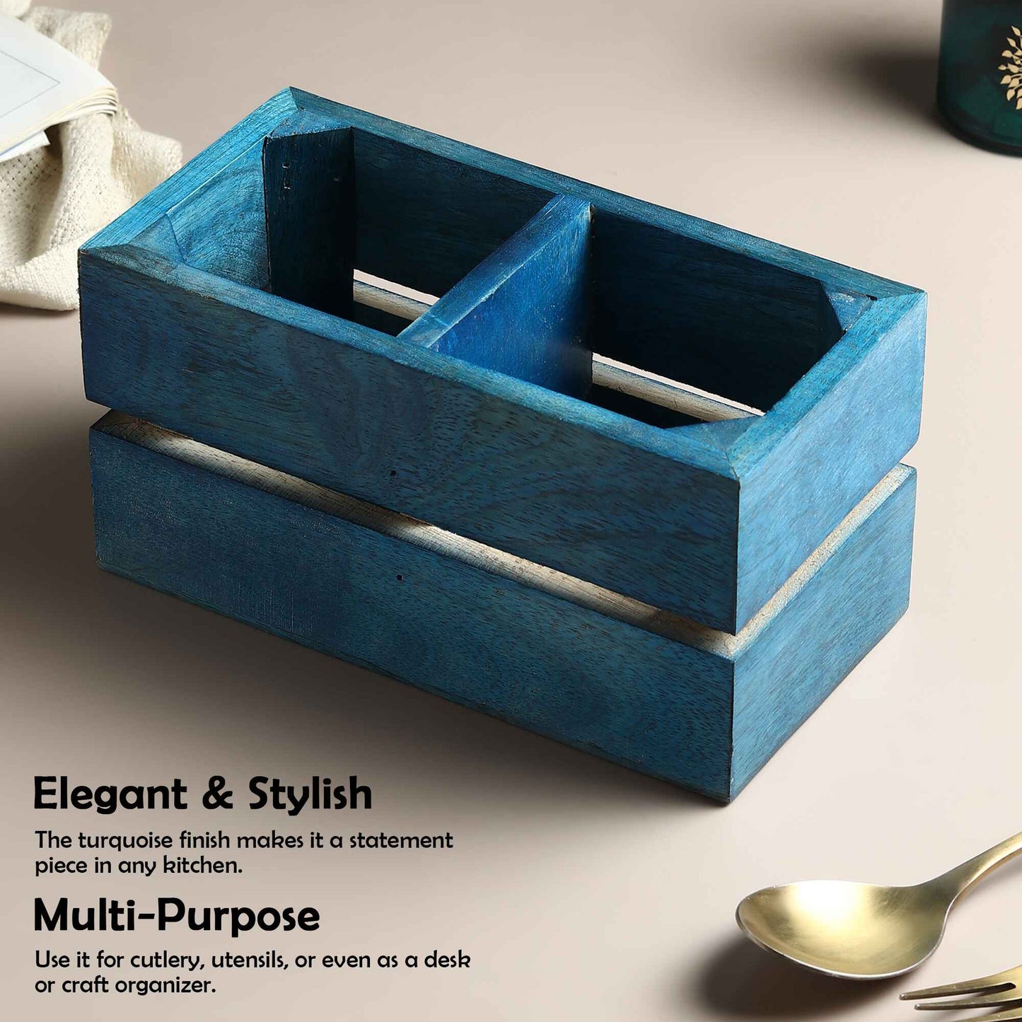 Turquoise Cutlery Organizer + Kitchen Tools Organize