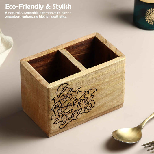 Wooden kitchen tool organizer