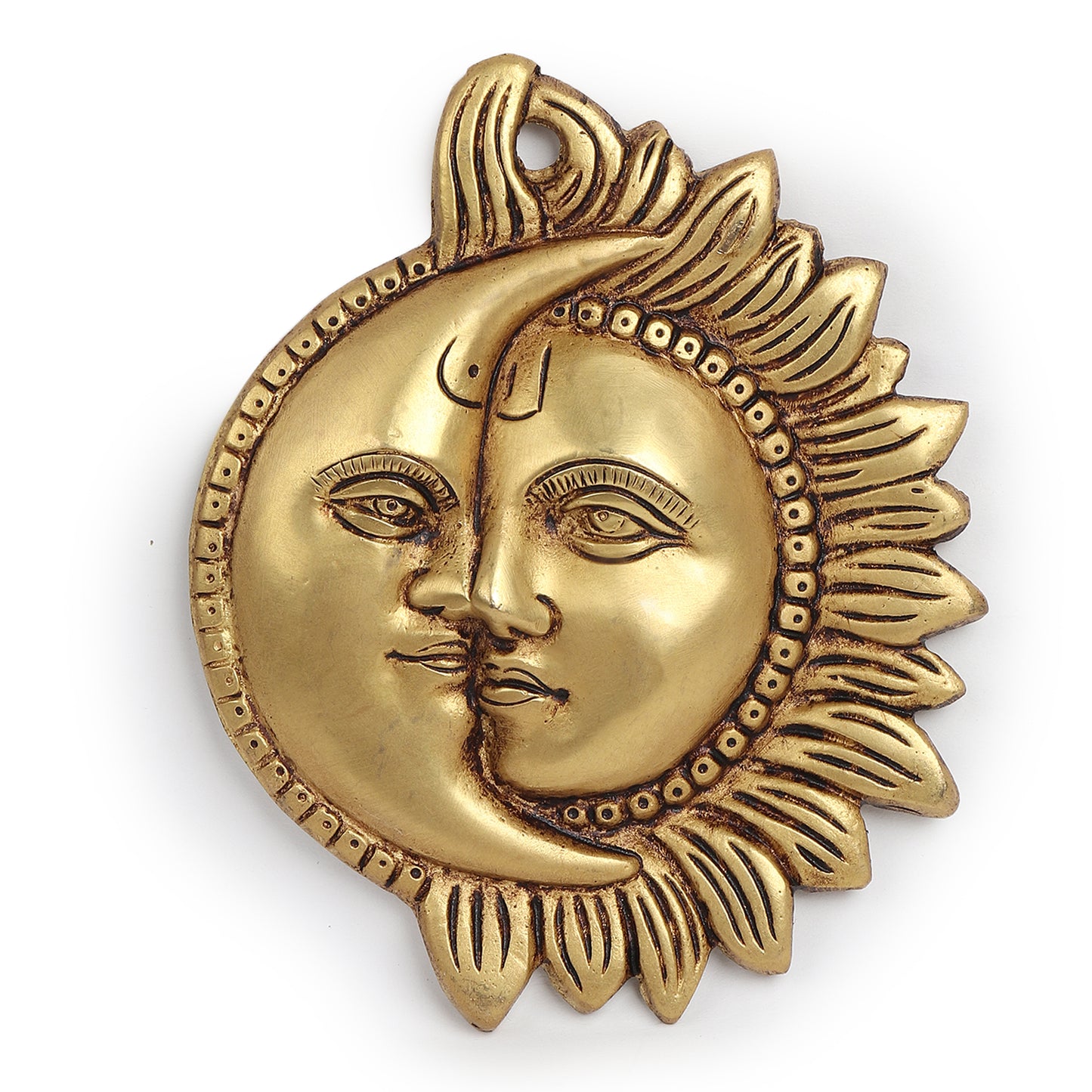 Brass Surya-Chandra Wall Hanging