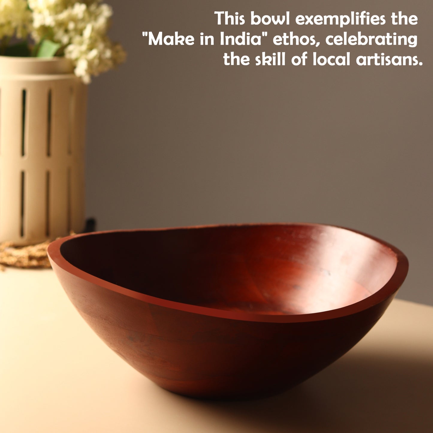 Large Wooden Bowl - Premium Mango Wood