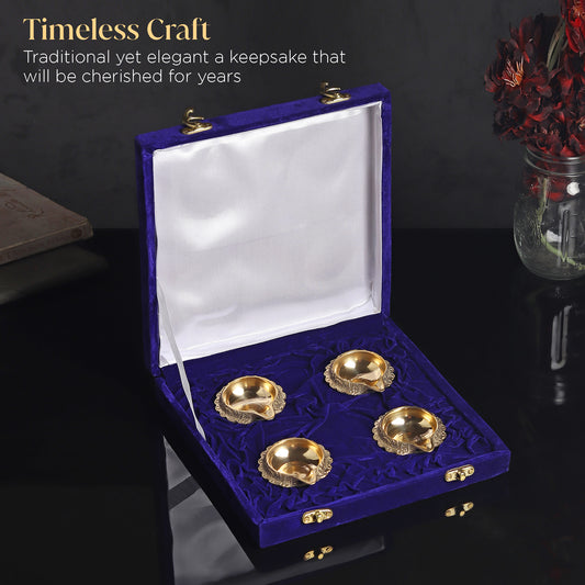 Kuber Brass Diyas – Set of 4