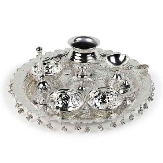 Silver Puja Thali - Auspicious Elegance in Every Ritual