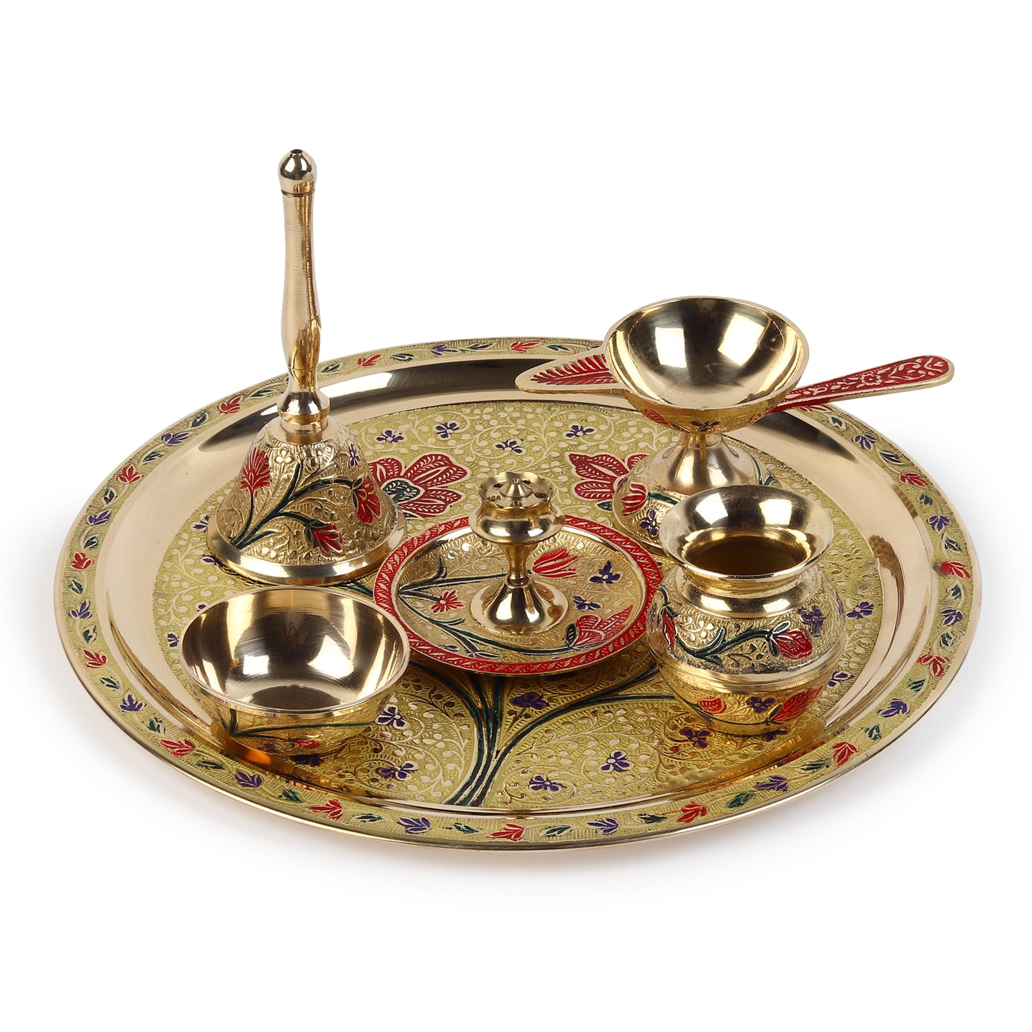 Brass Puja Thali Set - Traditional Grandeur for Every Celebration