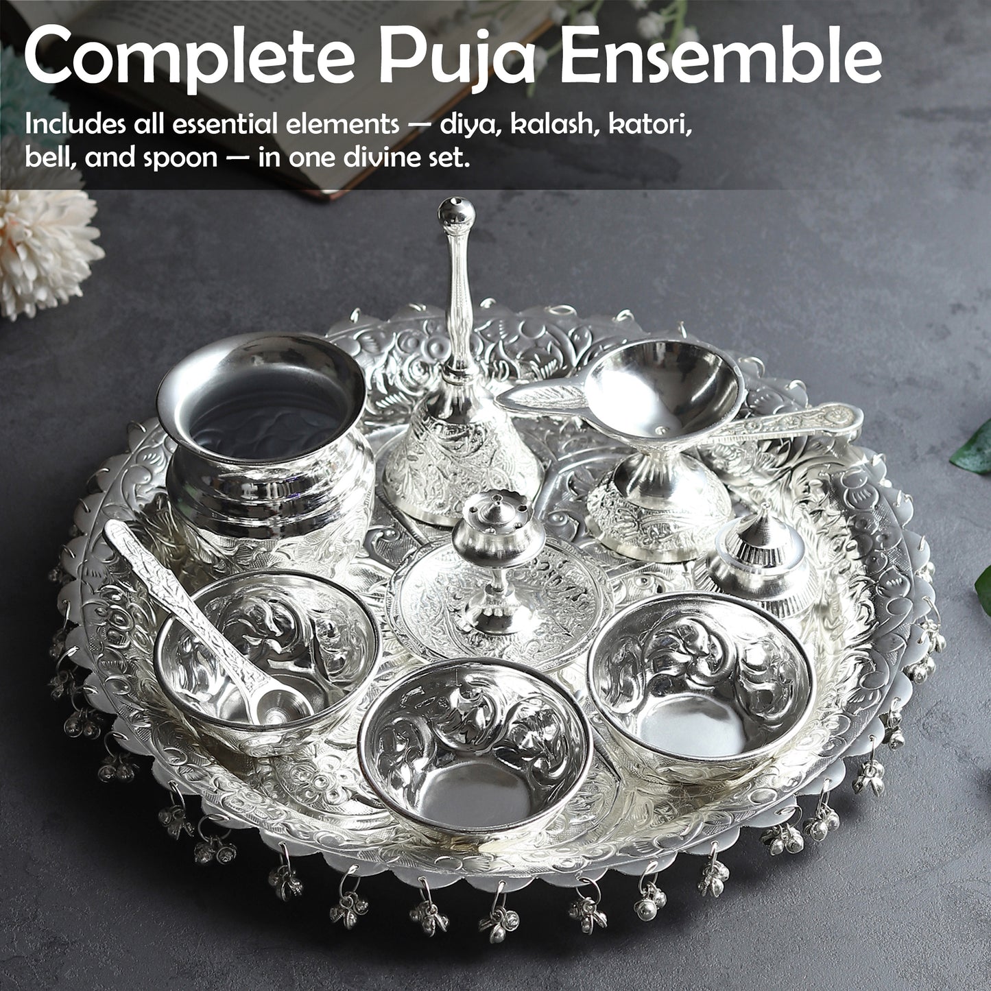 Silver Puja Thali - Auspicious Elegance in Every Ritual