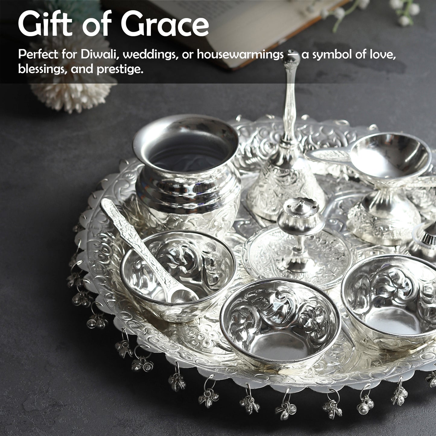 Silver Puja Thali - Auspicious Elegance in Every Ritual
