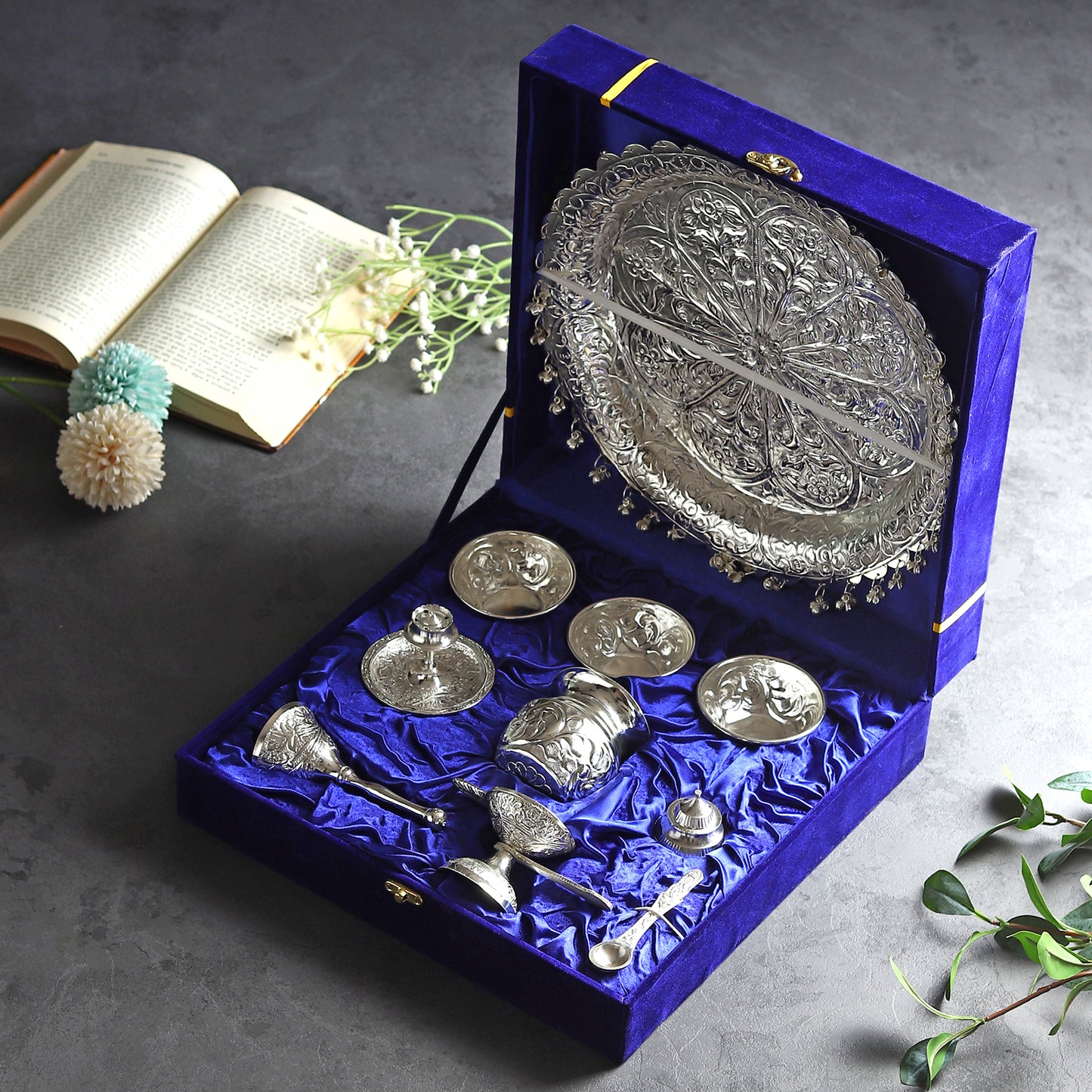 Silver Puja Thali - Auspicious Elegance in Every Ritual