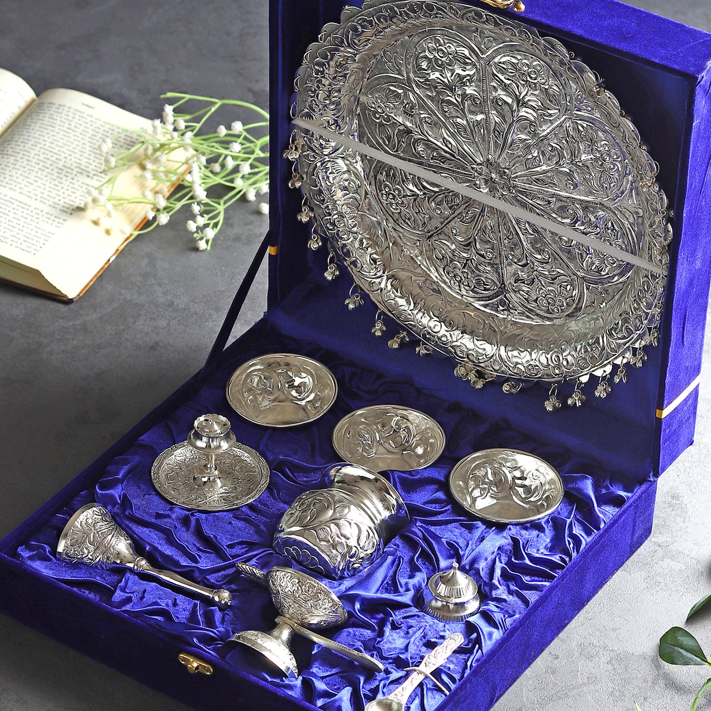 Silver Puja Thali - Auspicious Elegance in Every Ritual