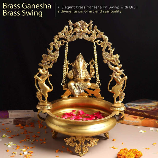 Ganesha Brass Swing with Uruli Bowl