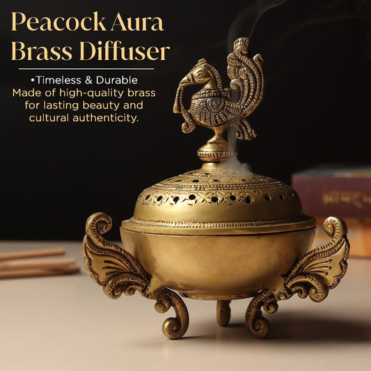 Peacock Aura Handcrafted Brass Aroma Diffuser