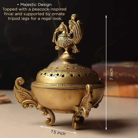 Peacock Aura Handcrafted Brass Aroma Diffuser