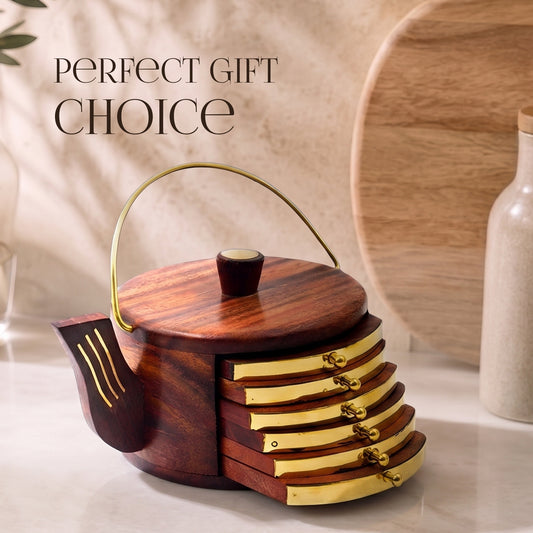Kettle Coaster (set of 6) + Napkin holder with clip