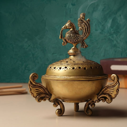Peacock Aura Handcrafted Brass Aroma Diffuser