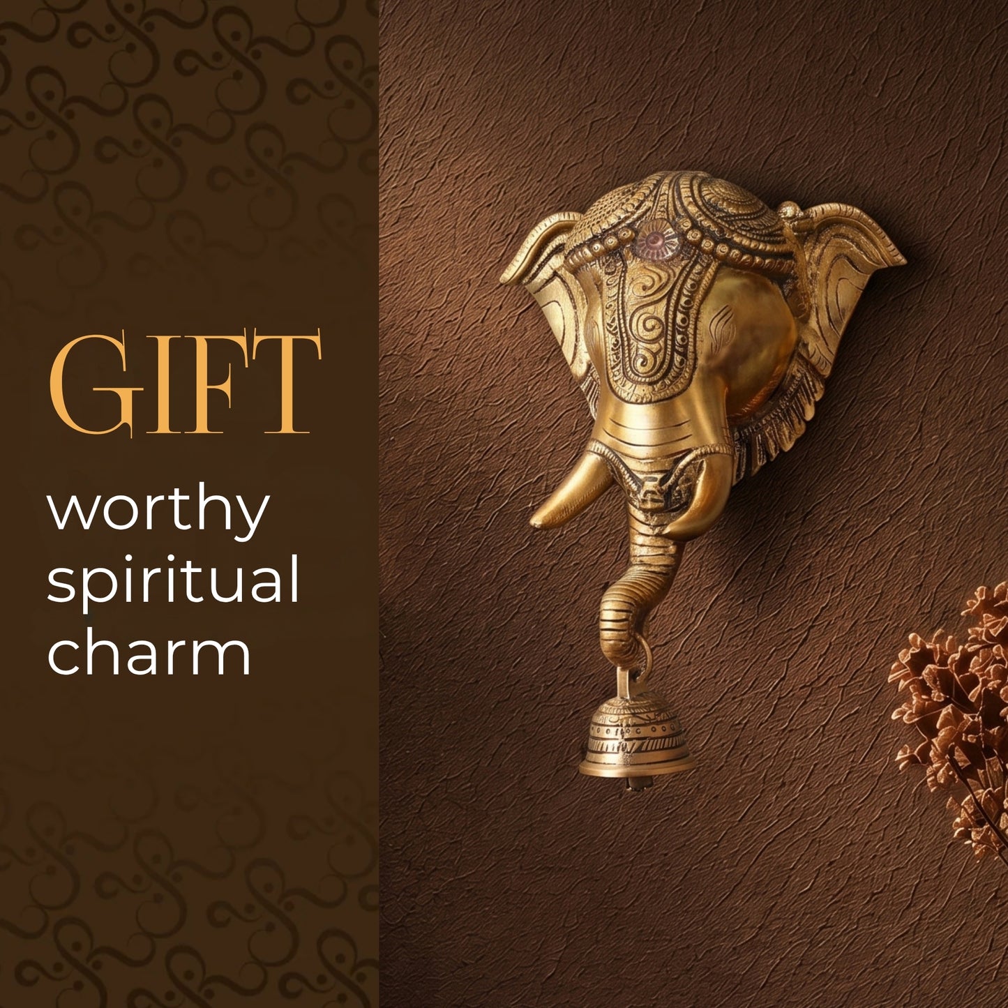 Shubh Ganesha Brass Idol for Wall Decor