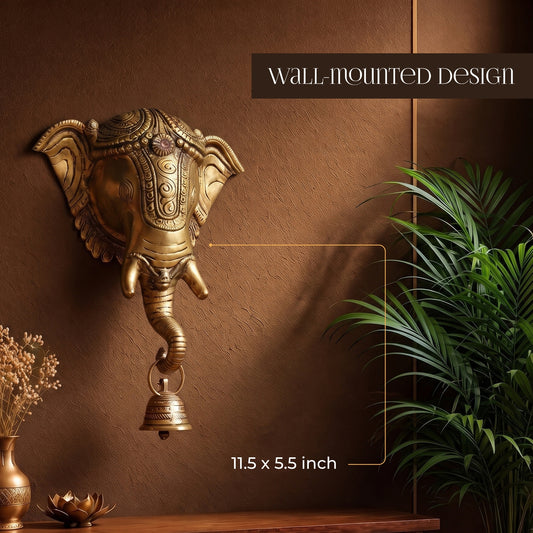 Shubh Ganesha Brass Idol for Wall Decor