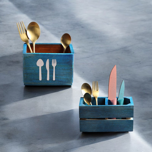 Turquoise Cutlery Organizer + Kitchen Tools Organize
