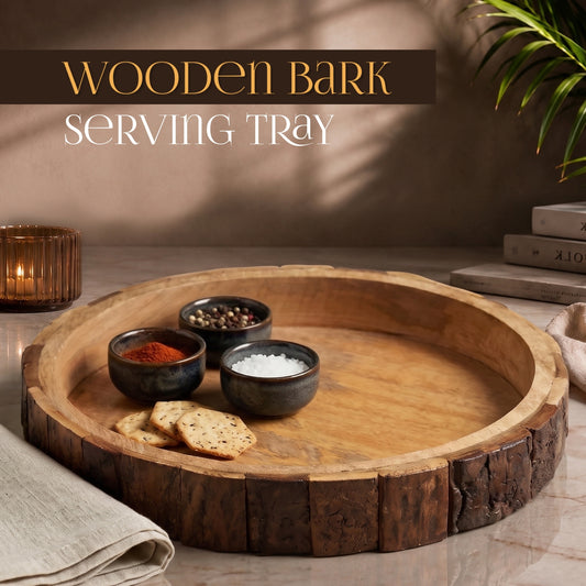 Wooden Bark Serving Tray