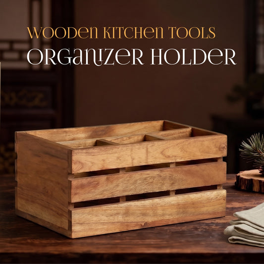 Wooden Kitchen Tools Organizer Holder