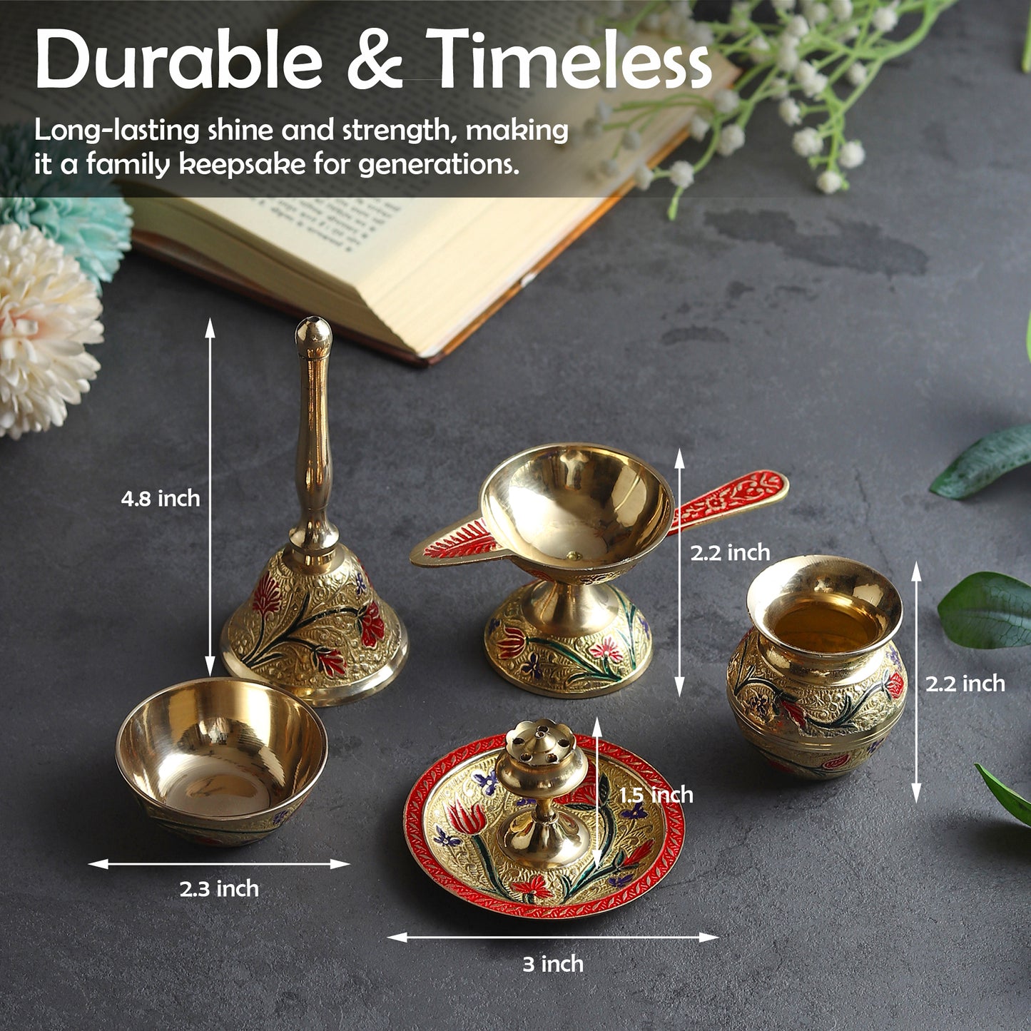 Brass Puja Thali Set - Traditional Grandeur for Every Celebration
