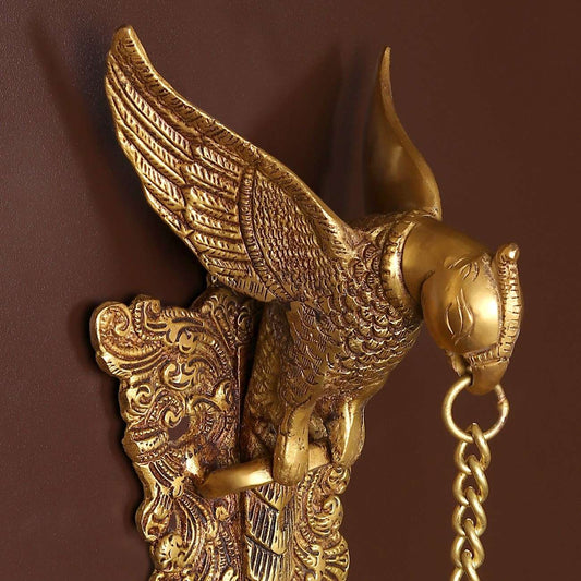 Garuda Wall Hanging Brass Diya Lamp