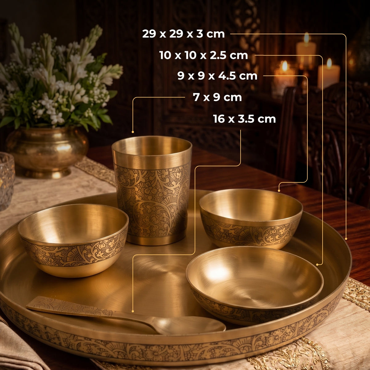 Casa Brass Thali Set