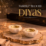 Marble Bloom Diyas