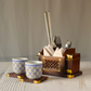 Wooden Pen Stand and Coaster Set in Carved Design (Set of 12)