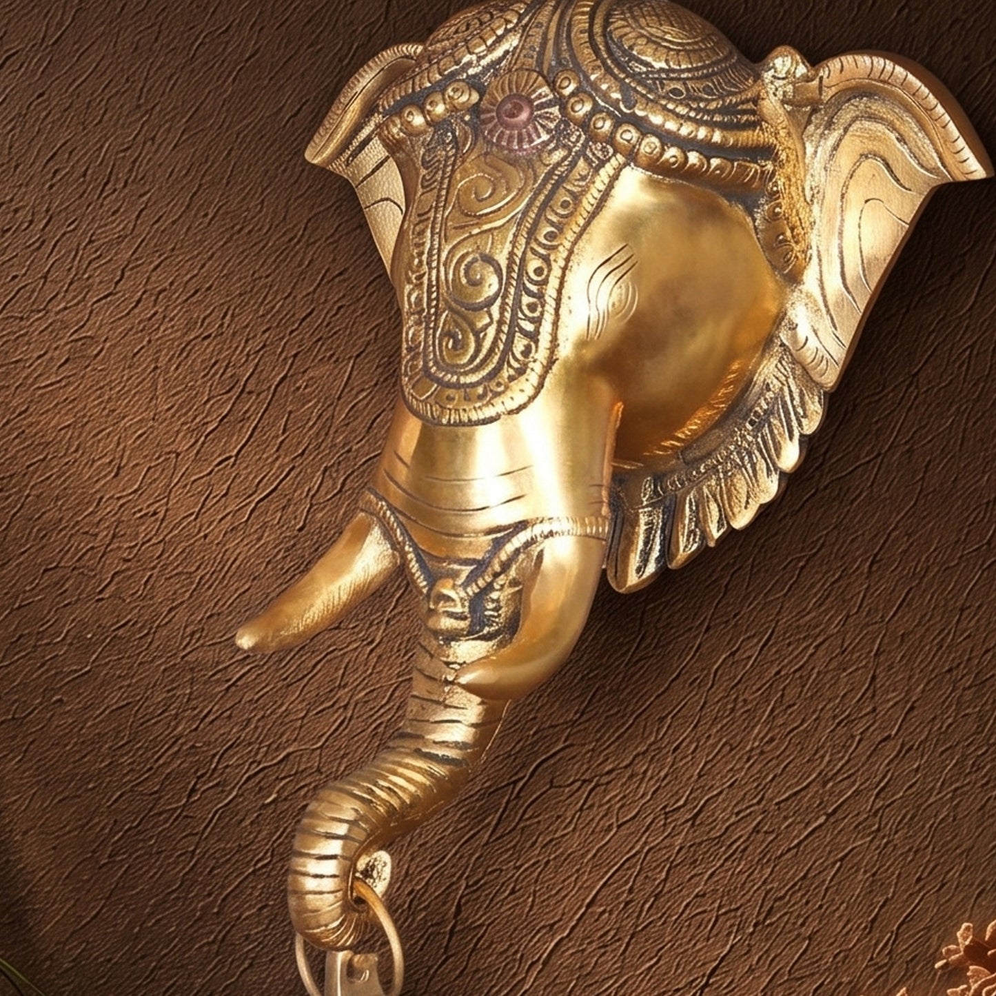 Shubh Ganesha Brass Idol for Wall Decor
