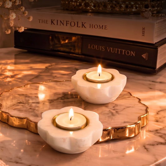 Marble Bloom Diyas