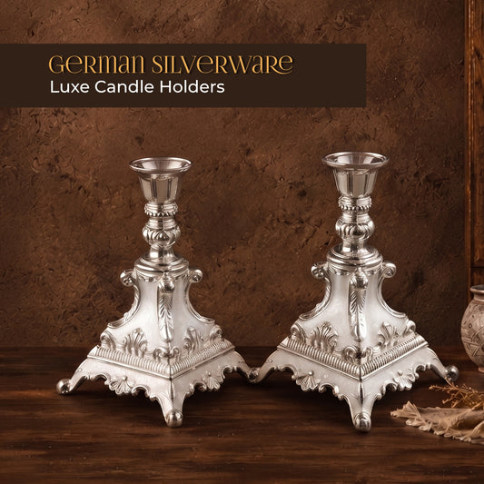 German Silverware Luxe Candle Holders
