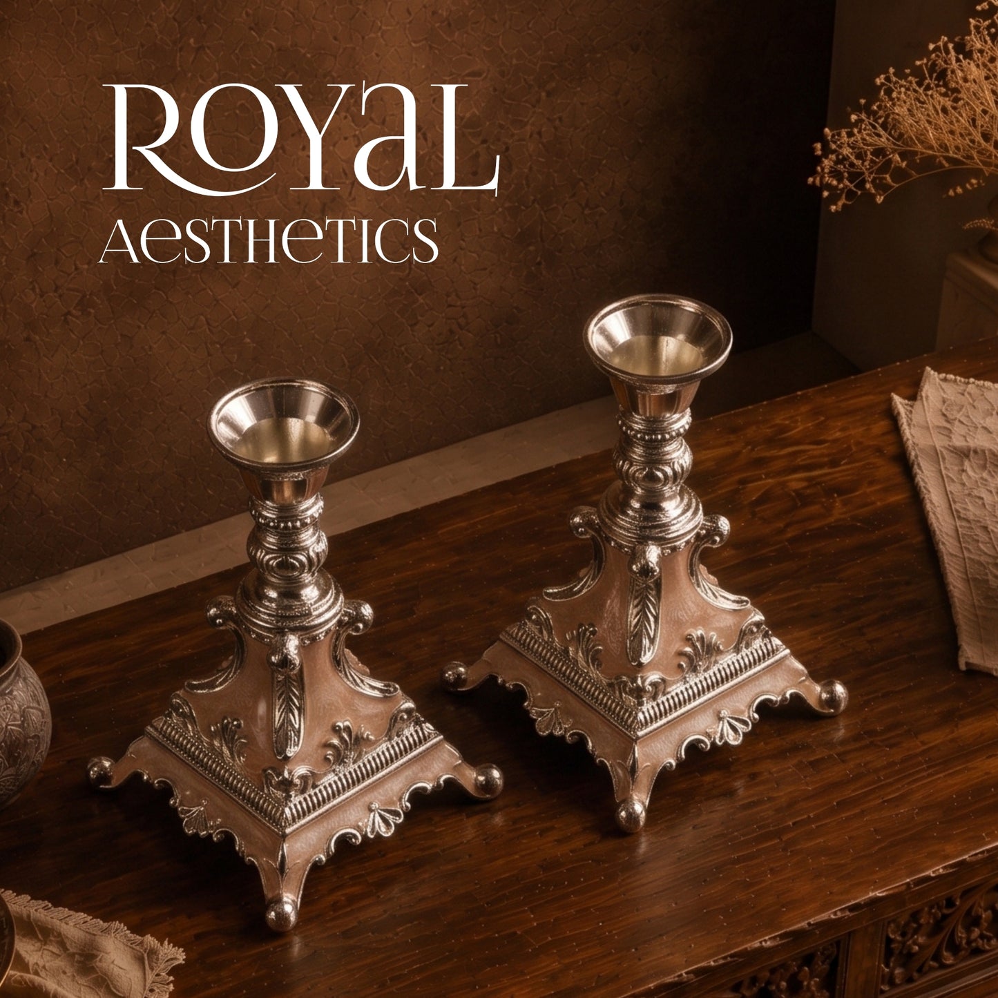 German Silverware Luxe Candle Holders