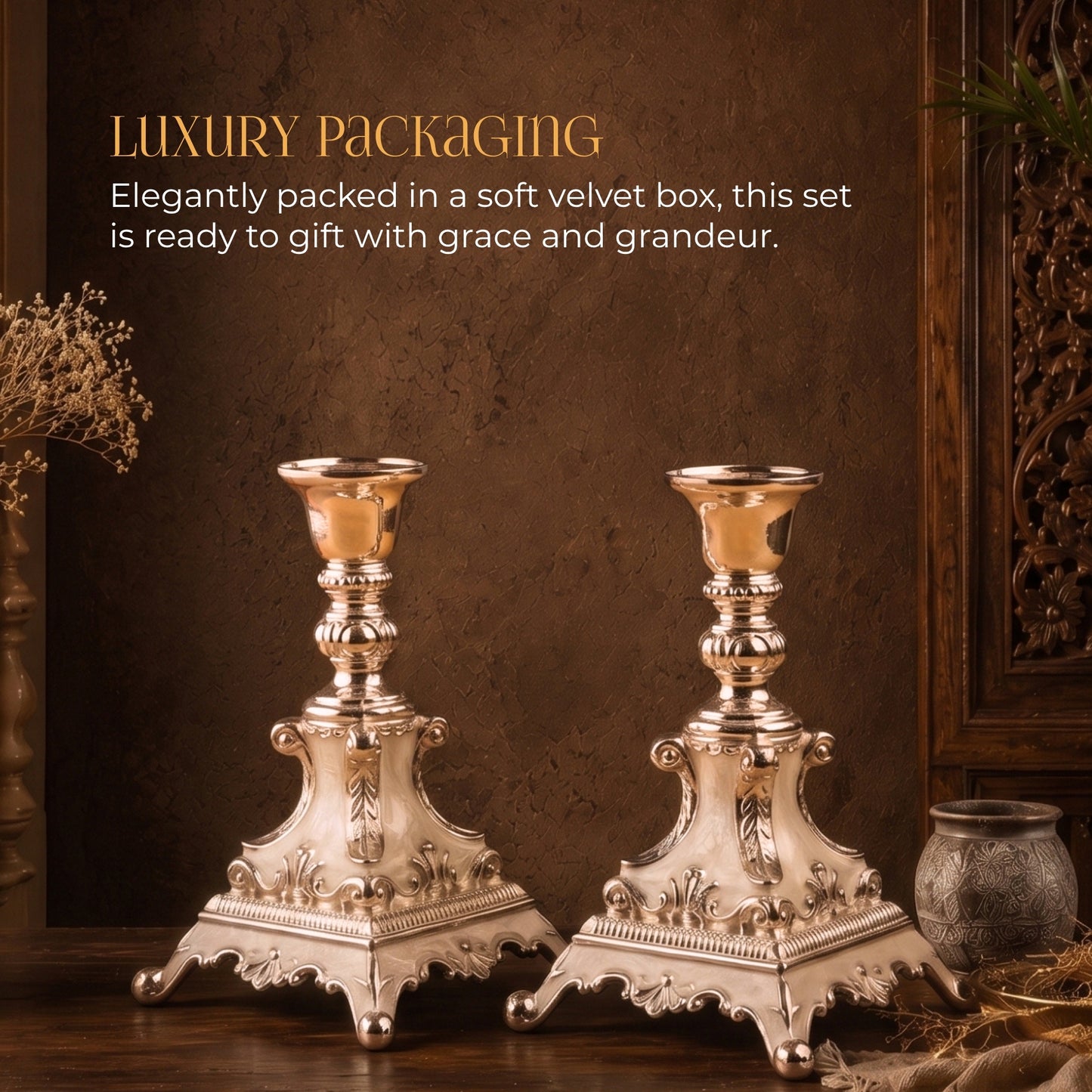 German Silverware Luxe Candle Holders