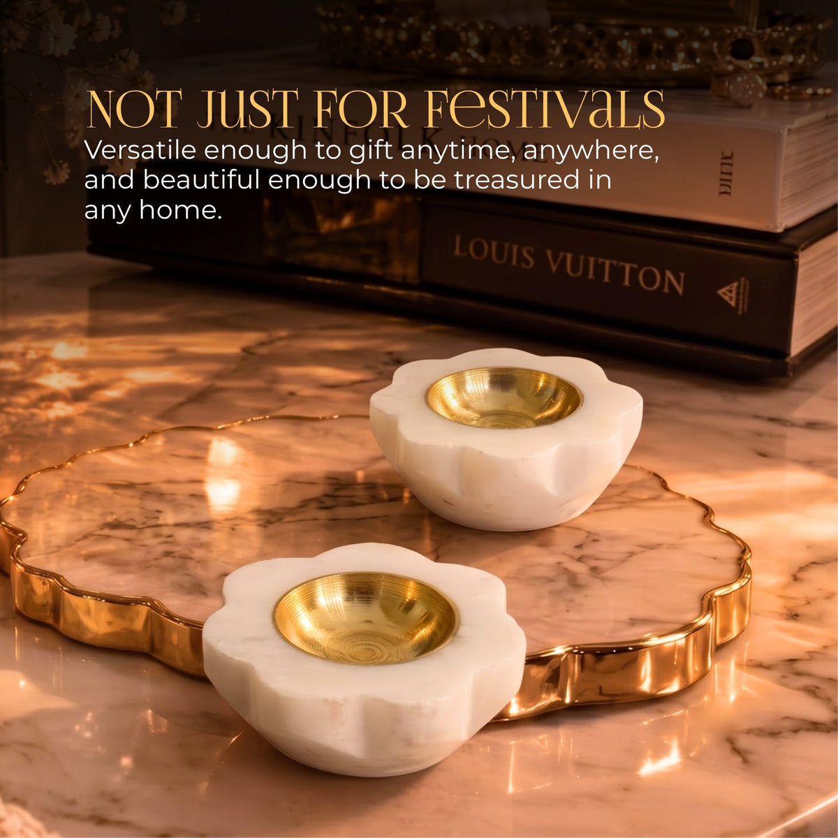 Marble Bloom Diyas