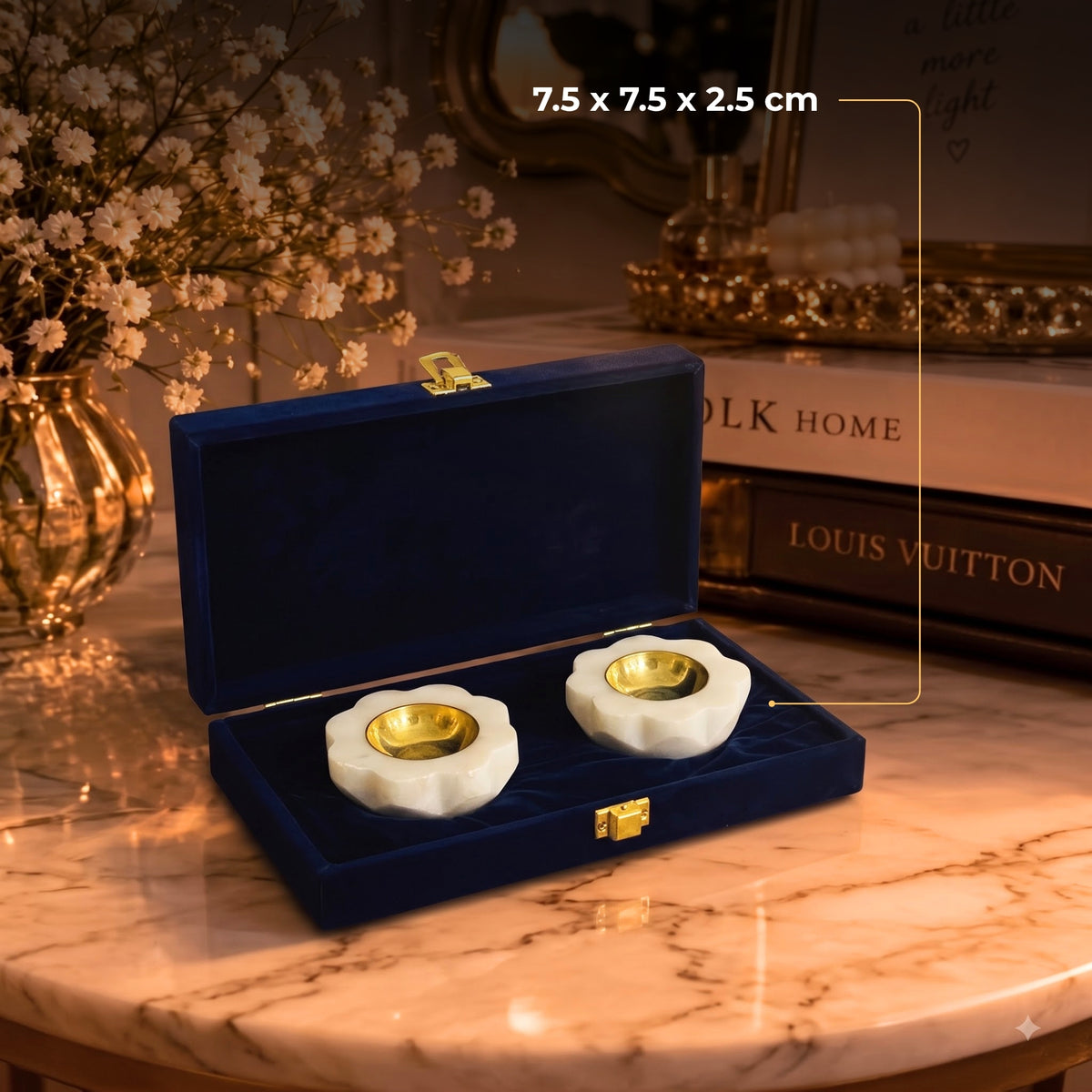 Marble Bloom Diyas