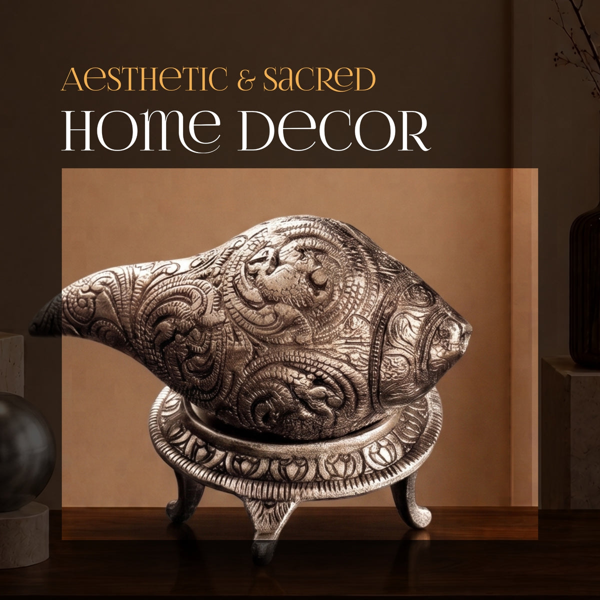 German Silverware Divine Shankh - handcrafted decor by Yura Designs