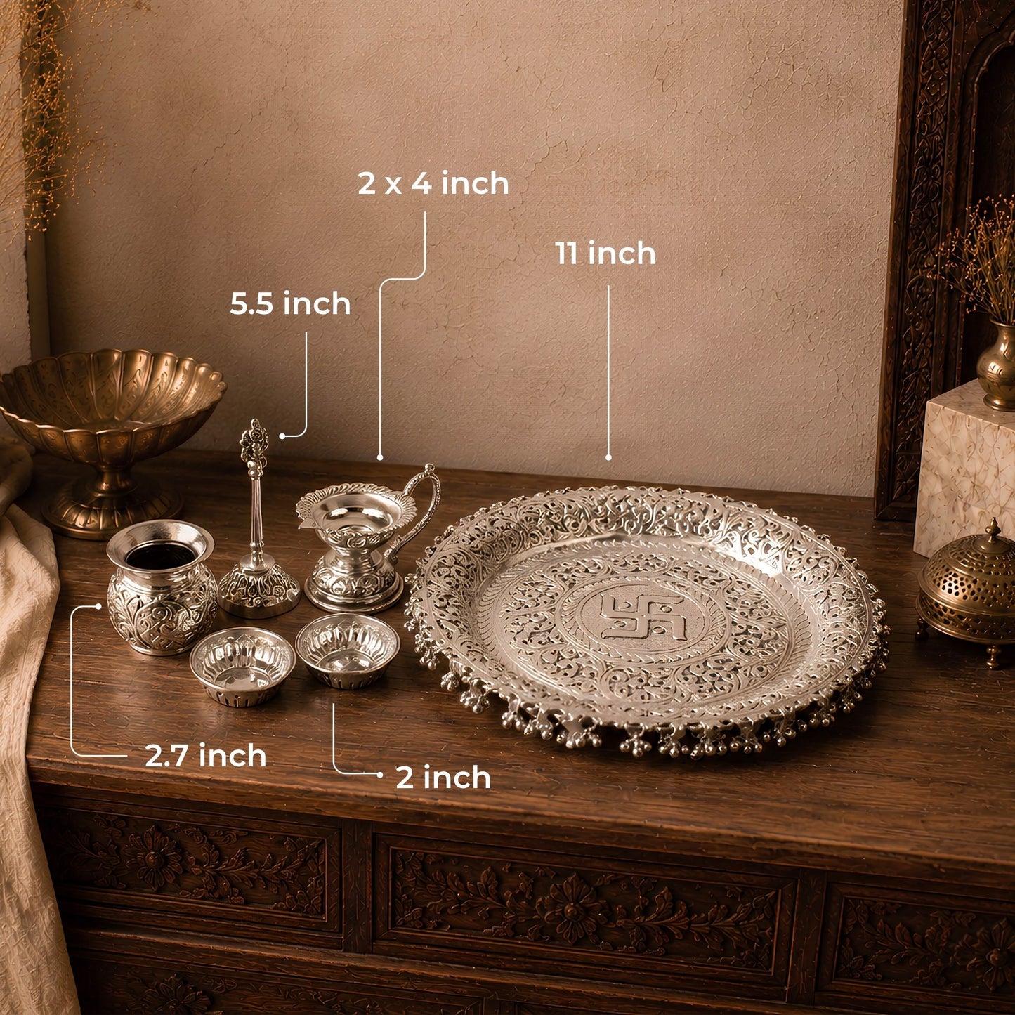 German Silverware Pooja thali