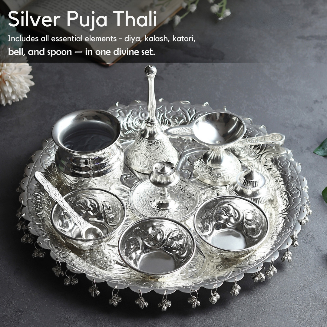 Silver Puja Thali - Auspicious Elegance in Every Ritual