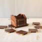 Wooden Pen Stand and Coaster Set in Carved Design (Set of 12)
