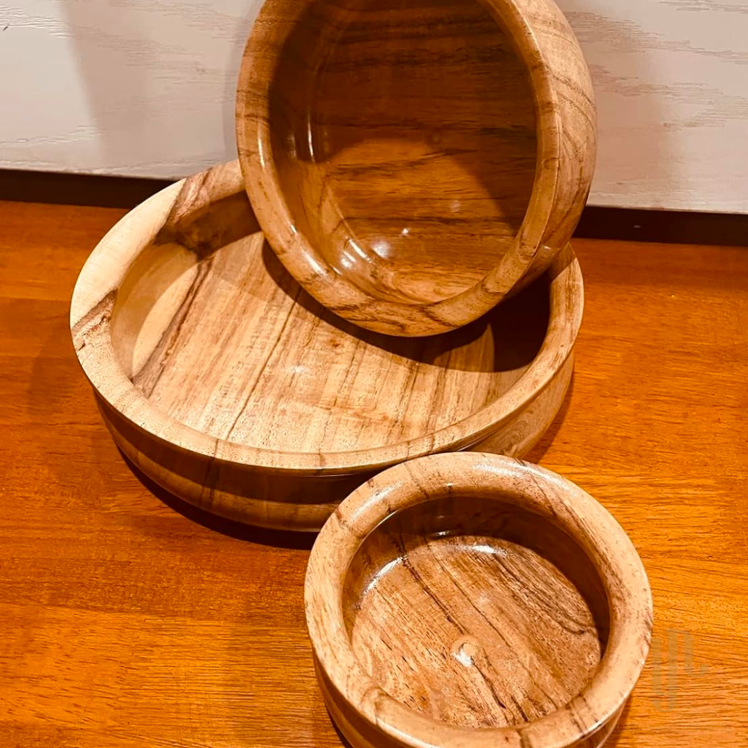 Multipurpose Wooden Serving Bowls (Set of 3)